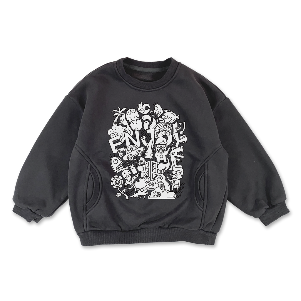 SW裏起毛トップス（チャコール）