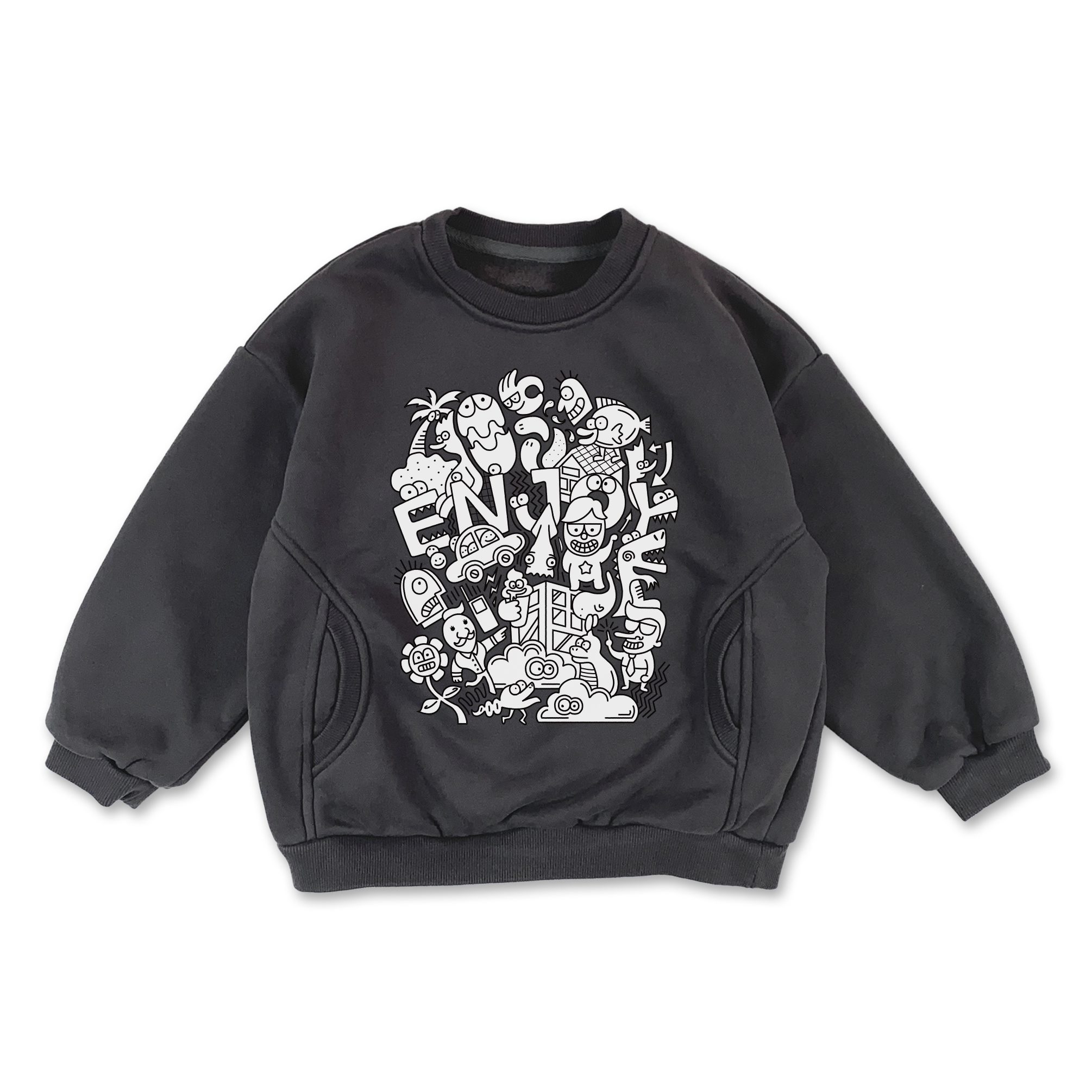 SW裏起毛トップス（チャコール）