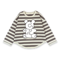 ボーダーPO 白×ブラウン