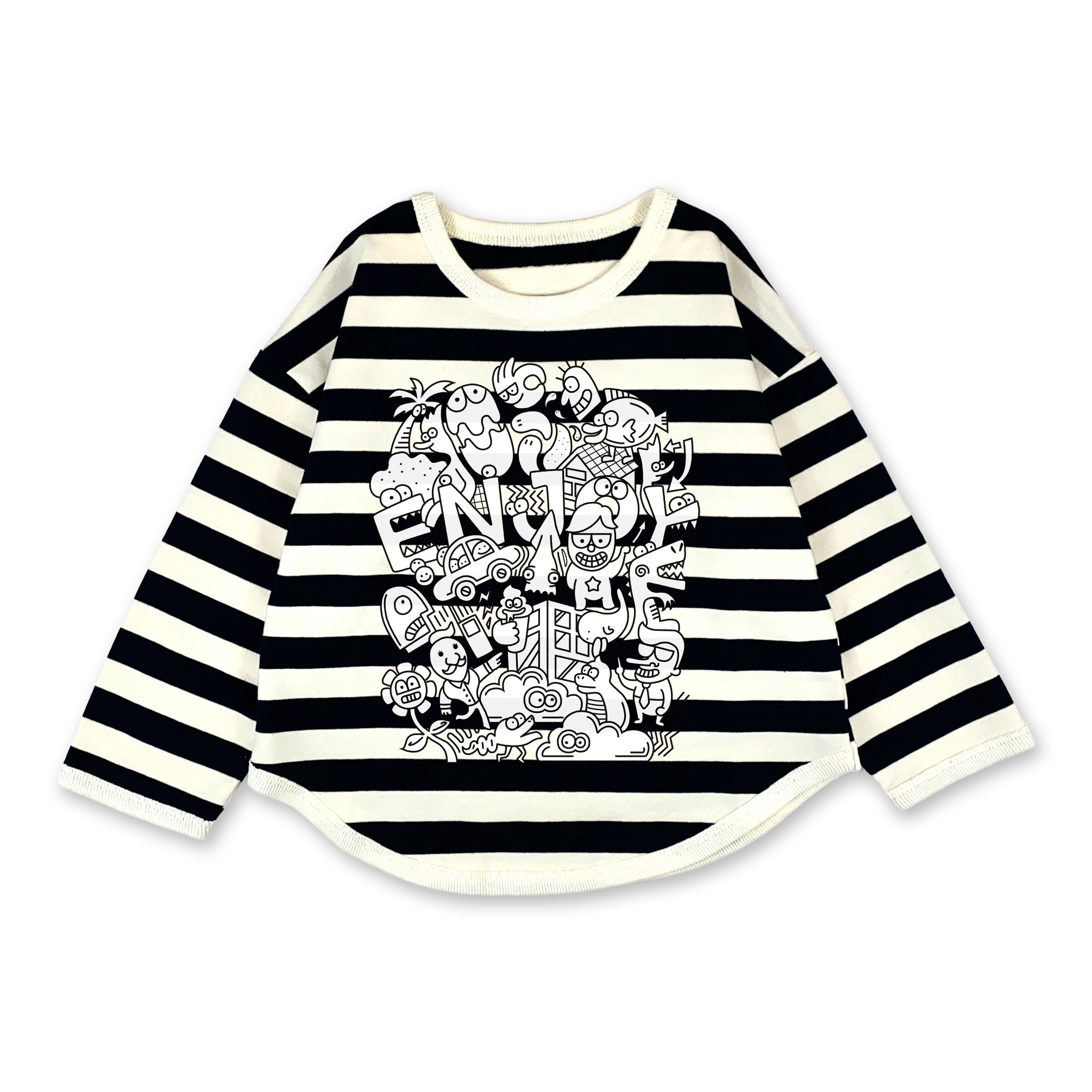 ボーダーPO 黒×白